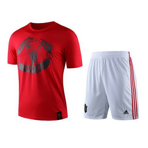 Camiseta de Entrenamiento Manchester United Conjunto Completo 2019 2020 Rojo Blanco